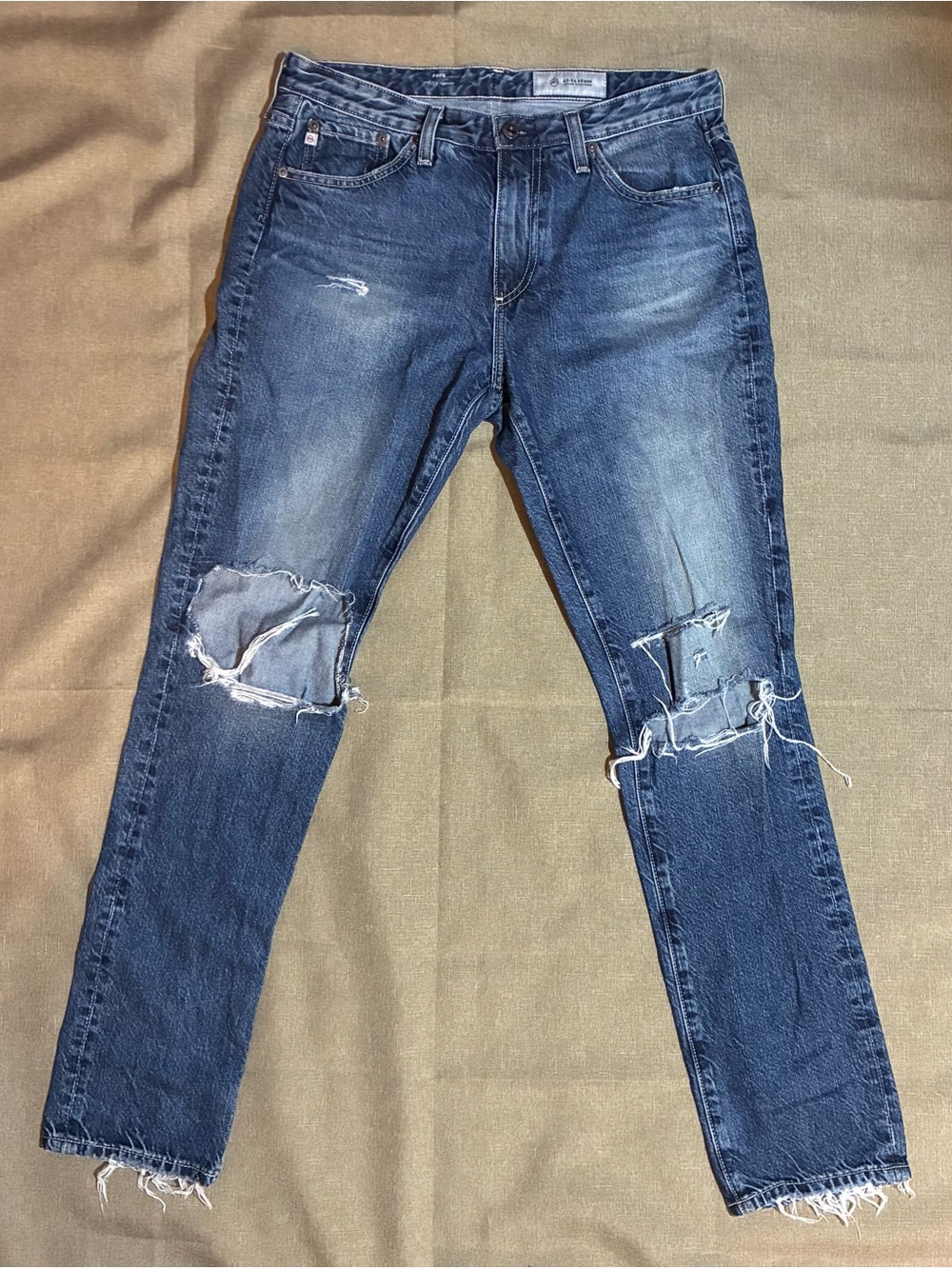 Adriano Goldschmied AG-eD Denim "Faye" Mid-rise Cigarette Jean Distressed 29R